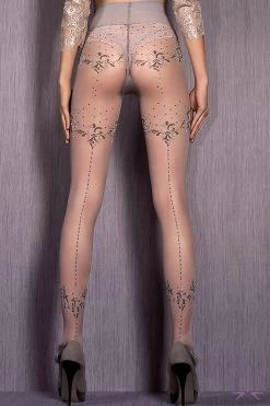 Ballerina Floral Seamed Tights -Sexy Lingerie Shop 413G 03 Edit