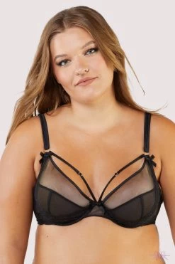 Playful Promises Fallon Plunge Bra -Sexy Lingerie Shop FallonBlackLacePlungeBra Mayfair Stockings 10
