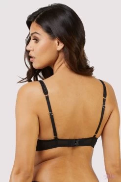 Playful Promises Fallon Plunge Bra -Sexy Lingerie Shop FallonBlackLacePlungeBra Mayfair Stockings 13