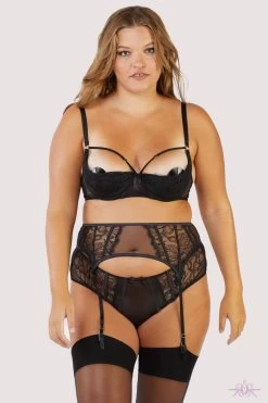 Playful Promises Fallon Suspender Belt -Sexy Lingerie Shop FallonBlackLaceSuspender Mayfair Stockings 23