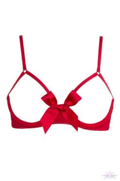 Maison Close Le Petit Secret Red Cupless Bra With Bow -Sexy Lingerie Shop Mayfair Stockings maison close petit red 609494 ghost web Edit