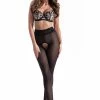 Amour Nymph Crotchless Black Tights -Sexy Lingerie Shop Mayfair Stockings00065786 34