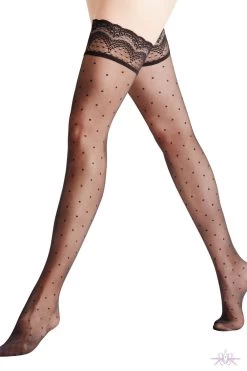 Falke Pure Dot Hold Ups -Sexy Lingerie Shop Mayfair Stockings42095 3009 03 6