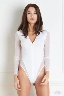 Maison Close Pure Tentation Long Sleeved White Thong Body -Sexy Lingerie Shop Mayfair Stockings608517 3 33