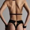 Maison Close Tapage Nocturne Black Openable High Waist Thong With Cuffs