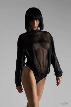 Maison Close Pure Tentation Sheer Black Bomber Jacket -Sexy Lingerie Shop Mayfair Stockings608809 pure tentation noir 2049 2560x3840 crop center 73