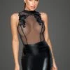 Noir Handmade Minidress With Embroidery -Sexy Lingerie Shop Mayfair StockingsF222 2 1