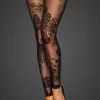 Noir Handmade Fabulous Floral Tulle Footless Hold Ups -Sexy Lingerie Shop Mayfair StockingsF243 front BOX grey 2