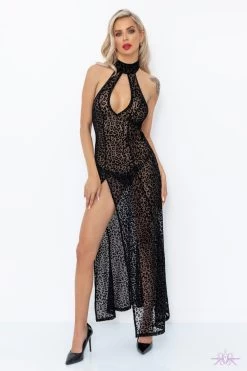 Noir Handmade Boudoir Stories Sheer Long Dress 7 Noir Handmade Boudoir Stories Sheer Long Dress -Sexy Lingerie Shop Mayfair StockingsF288 front 2 62