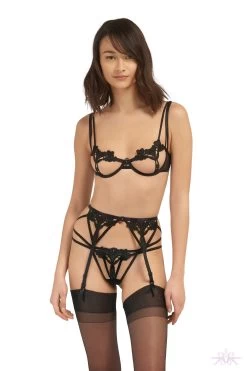 Bluebella Nova Suspender Belt -Sexy Lingerie Shop Mayfair StockingsNovaBra ThongandSuspender Black A 38
