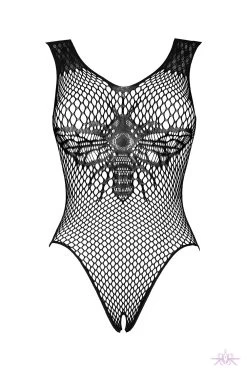 Obsessive Black Bee Open Bodysuit -Sexy Lingerie Shop Mayfair StockingsObsessive B134 teddy packshot 2