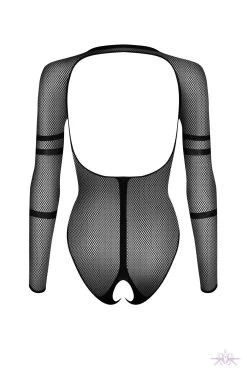 Obsessive Crotchless Long Sleeved Sheer Bodysuit -Sexy Lingerie Shop Mayfair StockingsObsessive B137 teddy pwb 1