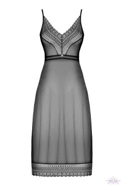 Obsessive Black Estiqua Long Chemise -Sexy Lingerie Shop Mayfair StockingsObsessive estiqua chemise pwf 1
