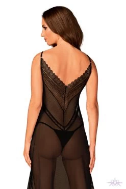 Obsessive Black Estiqua Long Chemise -Sexy Lingerie Shop Mayfair StockingsObsessive estiqua chemise aab 5