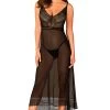 Obsessive Black Estiqua Long Chemise -Sexy Lingerie Shop Mayfair StockingsObsessive estiqua chemise awf 9