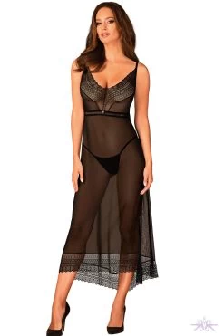 Obsessive Black Estiqua Long Chemise