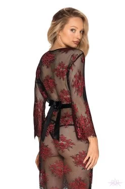 Obsessive Redessia Lace Peignoir -Sexy Lingerie Shop Mayfair StockingsObsessive redessia peignoir back 2 12