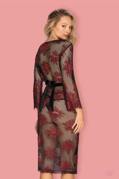 Obsessive Redessia Lace Peignoir -Sexy Lingerie Shop Mayfair StockingsObsessive redessia peignoir back 3