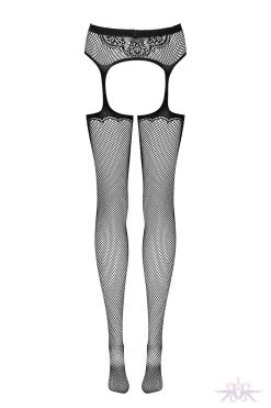 Obsessive Black Fishnet Garter Stocking -Sexy Lingerie Shop Mayfair StockingsObsessive S232 back packshot 60