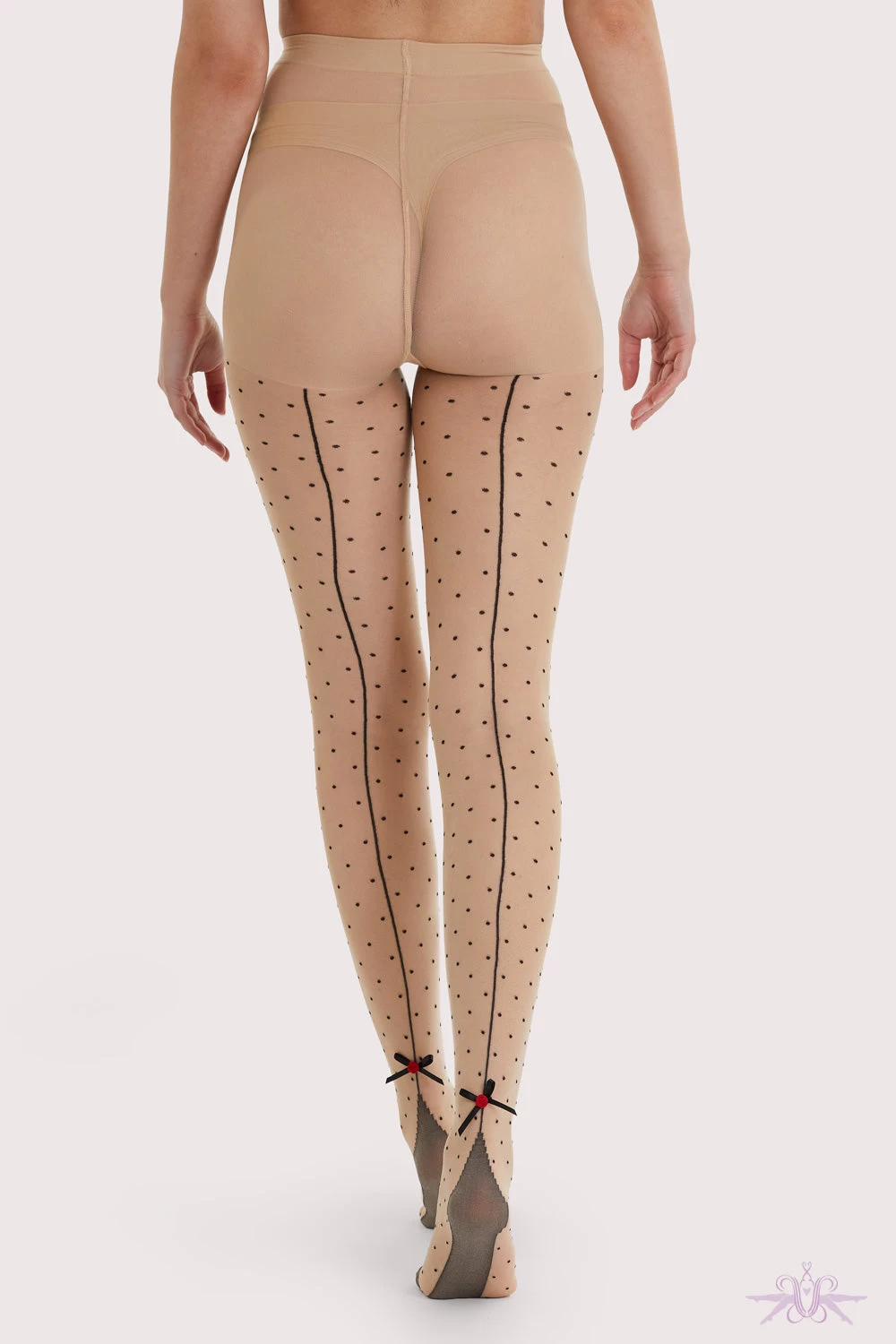 Playful Promises Dotty Seamed Tights With Bow 3 Playful Promises Dotty Seamed Tights With Bow