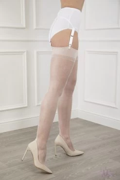 Gio Point Heel Fully Fashioned Stockings -Sexy Lingerie Shop Mayfair StockingsPointFullyfashionedstockingsivory1 1024x1024 2x 8