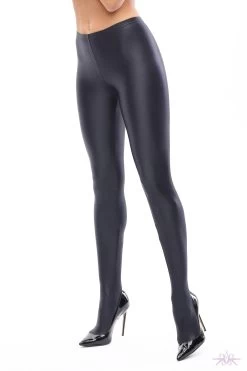 MissO Glossy Opaque Black Tights -Sexy Lingerie Shop Mayfair StockingsT800 T800 front blackIMG 0054 2