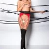 Passion Black/Red Opaque Faux Suspender Tights 2 Passion Black/Red Opaque Faux Suspender Tights -Sexy Lingerie Shop Mayfair StockingsTIOPEN003red 4