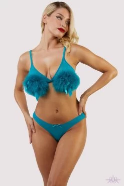 Playful Promises Bettie Page Powder Puff Triangle Bra Teal -Sexy Lingerie Shop Mayfair Stockingsbettie page lingerie bra teal powder puff triangle bra 30402670329904 2000x 2