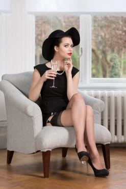 Gio Reinforced Heel And Toe Contrast Nylon Stockings -Sexy Lingerie Shop gio stokings